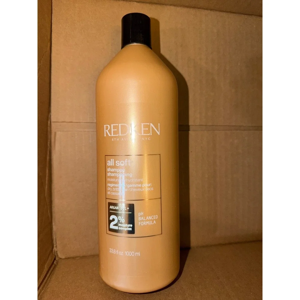 Redken All Soft Shampoo for Dry Brittle Hair Argan Oil Liter hair care‎